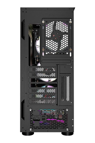 HOLLOW 650W 80+ 4*12cm ARGB Fan+Kontrolcü Temperli Camlı Mid-T Gaming Oyuncu Kasası - Resim 6
