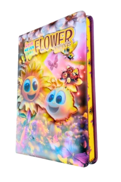 Puffy Cute kokulu  Not Defteri 13 x 18 cm 96 Ypr. çizgili çiçekler - Resim 2