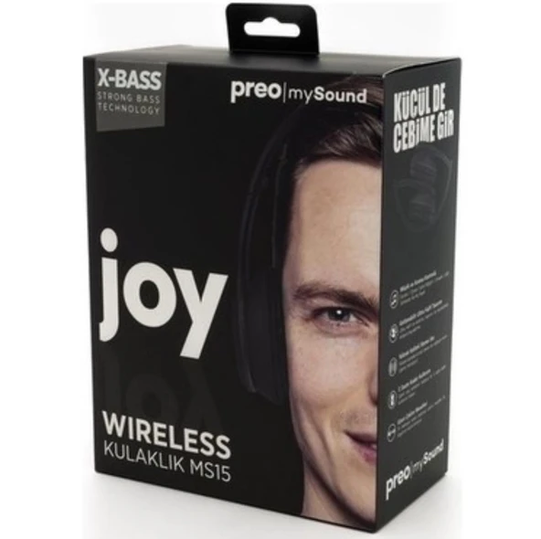 Preo My Sound Ms15 Kulaküstü Kablosuz Kulaklık Siyah TEŞHİR - Resim 2