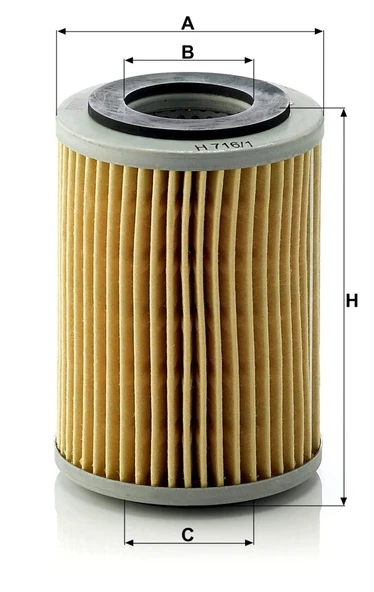 H 716/1 x - Yağ filtresi -  MANN FILTER - Resim 2