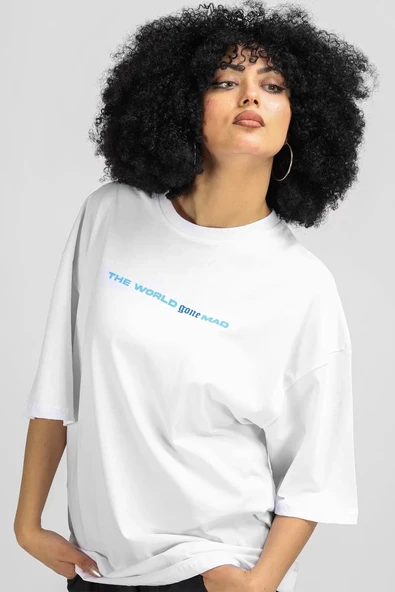 Phobia Sırt Baskılı Beyaz Unisex Oversize Tshirt - Resim 2