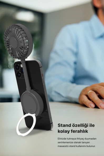 Xenon Smart Manyetik Fan Şarj Edilebilir 3 Kademeli 5800 RPM Mıknatıslı MagSafe Telefon Vantilatörü Pembe X6104 - 9