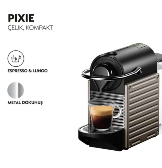 NESPRESSO C66T Pixie Titan Kahve Makinesi ve Süt Köpürtücü Aksesuar ürün görseli