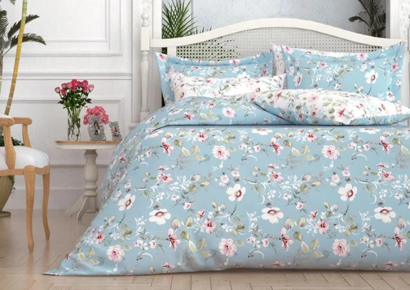 Sinada Çift Kişilik Nevresim Seti %100 Pamuk 62 Tel Kumaş ürün görseli