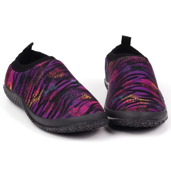 Kadın Mor Kaydırmaz Tabanlı Ergonomik Tasarımlı Dayanıklı Plaj, Havuz, Deniz Ayakkabısı - Resim 4