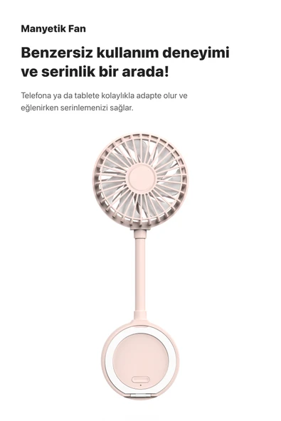 Xenon Smart Manyetik Fan Şarj Edilebilir 3 Kademeli 5800 RPM Mıknatıslı MagSafe Telefon Vantilatörü Pembe X6104 - 3