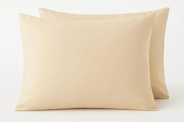 Sinada %100 Pamuk Bej 2'li Yastık Kılıfı ürün görseli