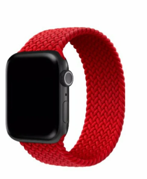 Apple Watch SE GPS 44mm 2020 Alüminyum Kasa Kırmızı Örgü Loop Kordon Akıllı Saat TEŞHİR ürün görseli