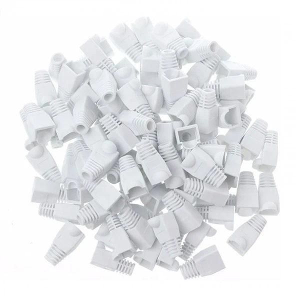CAT5,CAT6 için Rj45 cover koruyucu kılıf  plastik pcv kılıf 100 ad. - Resim 5