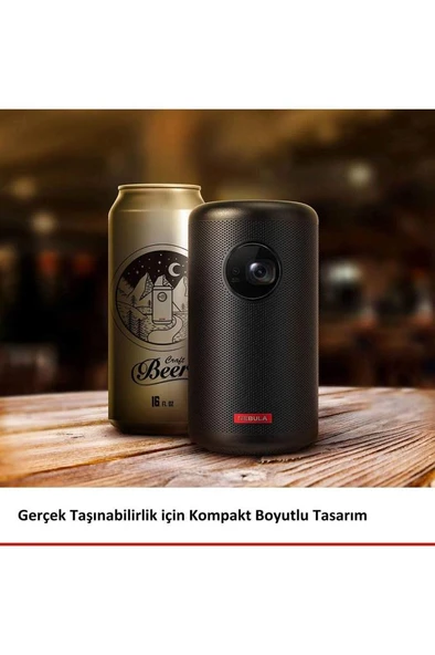 Anker Nebula Capsule II Akıllı Taşınabilir WiFi Kablosuz Projeksiyon Cihazı ve Hoparlör, Siyah - 5
