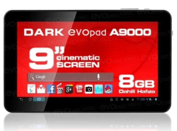 Dark EvoPad A9000 9" Android 4.0 8GB TABLET HASARLI BOZUK ürün görseli