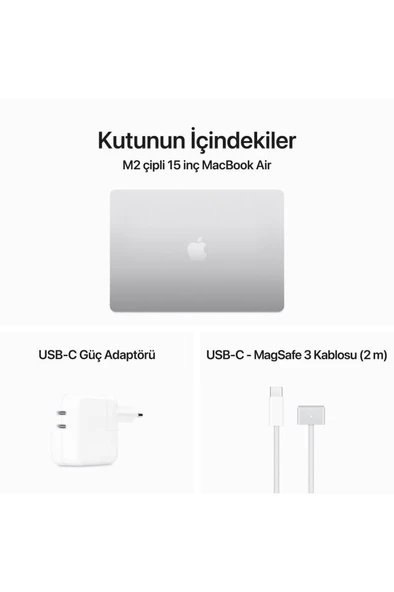 15-inch MacBook Air: Apple M2 chip with 8-core CPU and 10-core GPU, 512GB - Silver - Resim 12