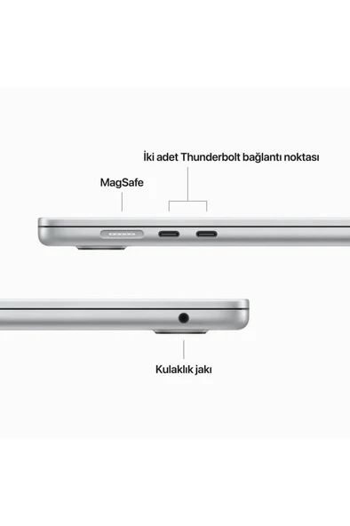 15-inch MacBook Air: Apple M2 chip with 8-core CPU and 10-core GPU, 512GB - Silver - Resim 8