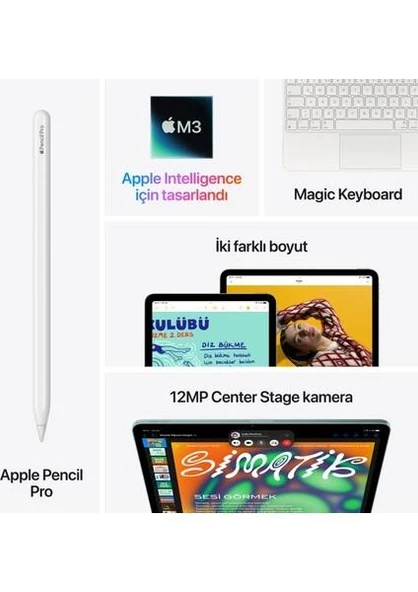 iPad Air M3 Wi-Fi 128 GB 11" MC9X4TU/A Mavi Tablet - 9