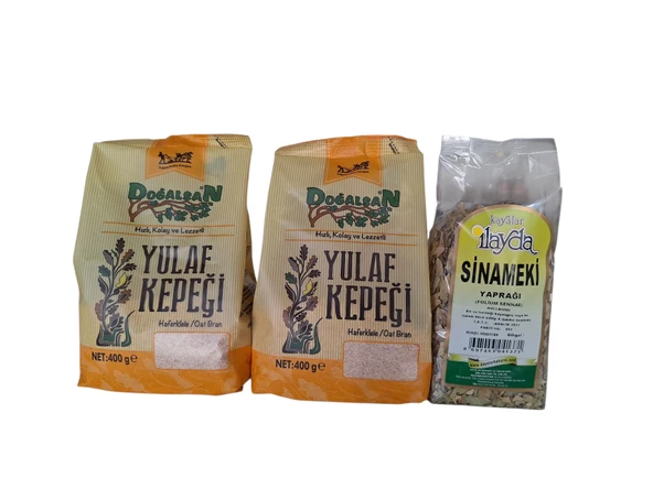Doğalsan yulaf kepeği 400 gr x 2 adet + sinameki yaprak 60 gr dukan seti - 1