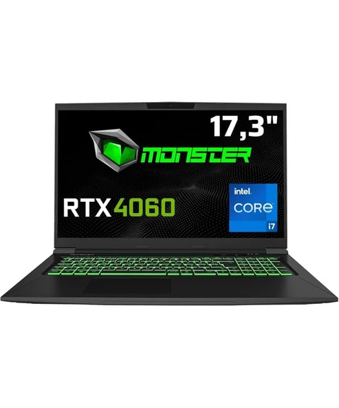 Monster Tulpar T7 V20.8.2 i7-12700H 32 GB 1 TB SSD RTX4060 17.3" FreeDOS Full HD Gaming Laptop AÇIK KUTU SIFIR ürün görseli