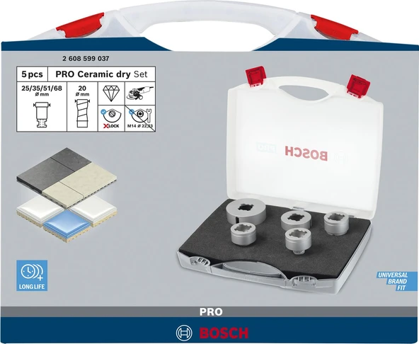 PRO Ceramic dry X-Lock Karot Uç Seti, 5li - 3