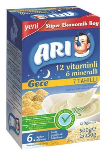 Gece 12 Vitaminli 6 Mineralli Sütlü 7 Tahıllı Pirinç Unu 500 gr ürün görseli