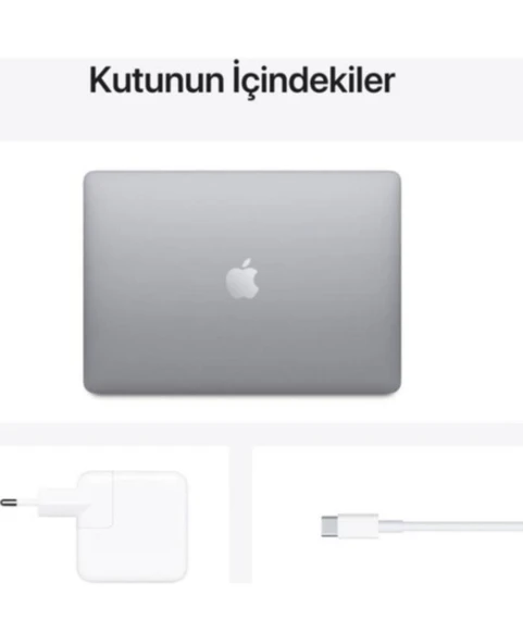 Macbook Air M1 Çip 8gb 256gb Ssd Macos 13" Qhd Taşınabilir Bilgisayar Uzay Grisi KUTUSU AÇIK SIFIR - Resim 3