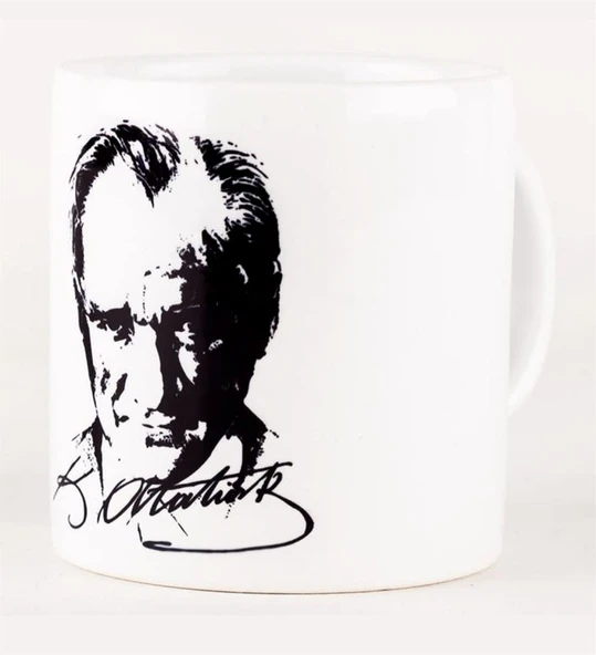 Atatürk Baskılı Beyaz Kupa - Resim 2