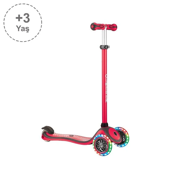 Globber Primo Plus Işıklı Scooter - Kırmızı