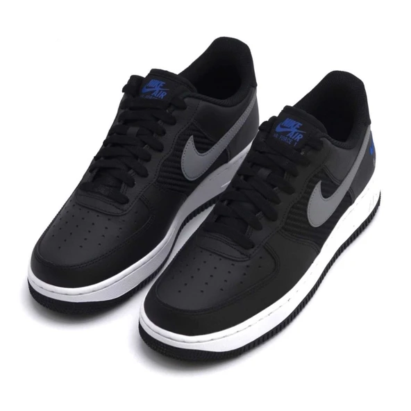 Nike Air Force 1 07 Double Swoosh Black Racer Blue - Resim 3