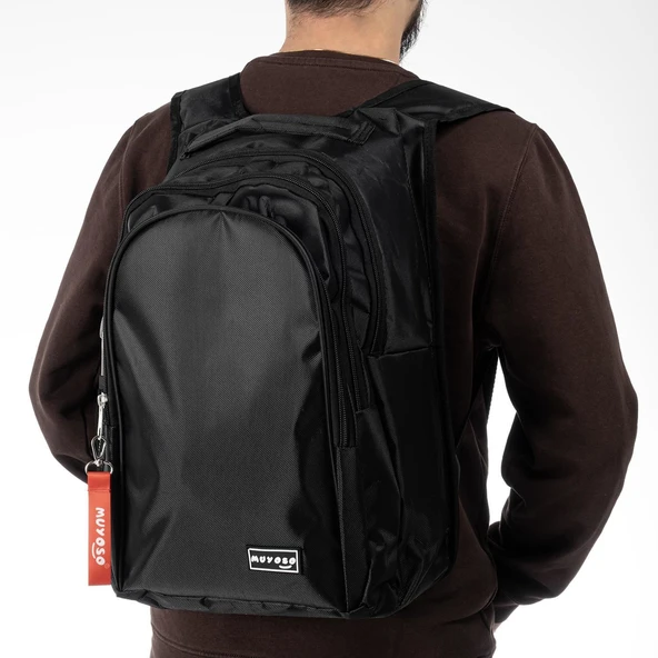 Siyah Parlak Okul Çantası ürün görseli 1