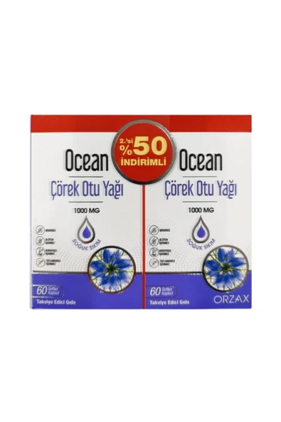 Ocean Çörek Otu Yağı 1000 mg 60 Kapsül - 2.'si %50 İndirim