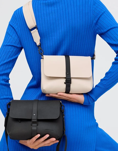 Gaston Luga Spläsh Crossbody Bag - Cloud Cream - Resim 4