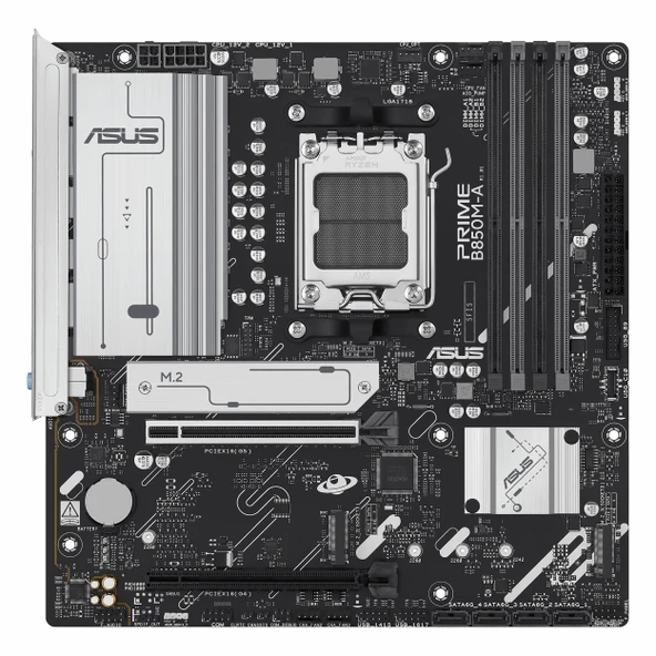 Asus Prime B850M-A-CSM DDR5 (8000MHz)OC M.2 HDMI/DP PCIe 5.0 AM5 mATX Anakart - Resim 2