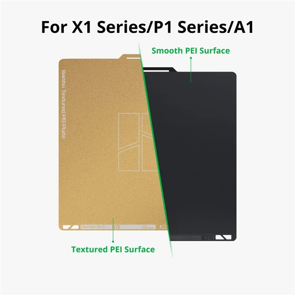 Bambu Lab X1 P1 ve A1 Serisi İçin Çift Dokulu Peı Tabla Fap011 - 3