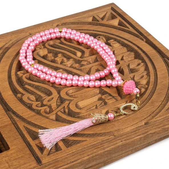 Vavlı İnci Tesbih Pembe (99lu - 6mm) ürün görseli 1