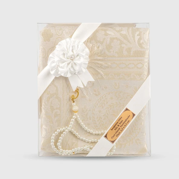 Tesbih + Seccade Hediye Seti (Krem)