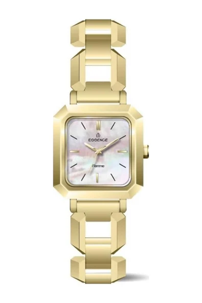 D1226.120 Kare Kadran Metal Kordon Metal Kasa 3 Atm Suya Dayanıklı Altın Renk Kadın Kol Saat Sarı ürün görseli 1