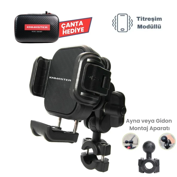 KNMASTER TT-870 Titreşim ve Hırsızlık Önleyici Motosiklet Telefon Tutucu - 3