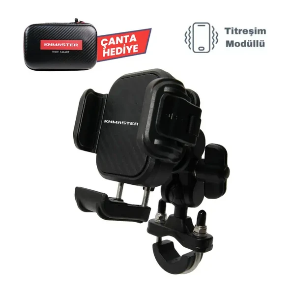 KNMASTER TT-870 Titreşim ve Hırsızlık Önleyici Motosiklet Telefon Tutucu - 1