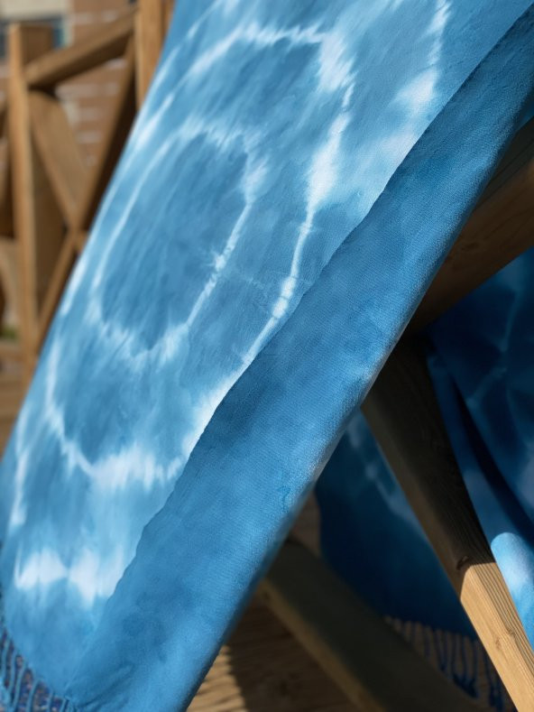 Elaa Design Mavi Batik Özel Tasarım Peştemal