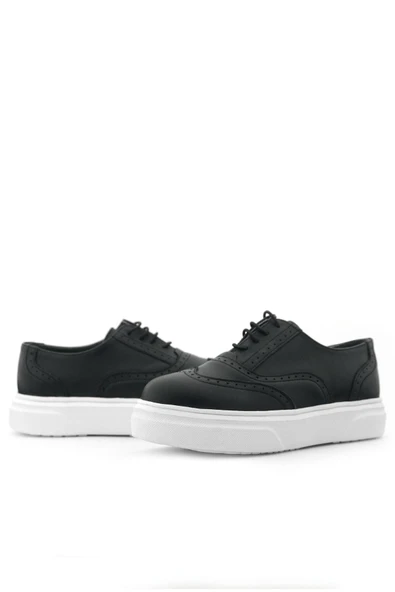 Rakerplus Hakiki Deri Siyah Hafif Taban Çocuk Oxford Klasik Ayakkabı - Resim 8