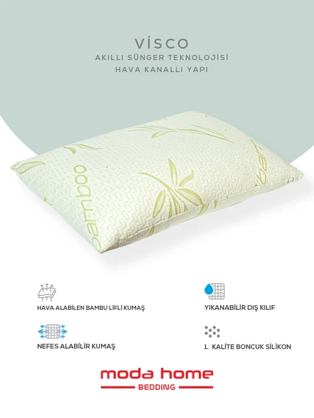 2 Adet bambu kumaşlı yastık ,fermuarlı yıkanabilir kılıflı Antialerjik 1.kalite boncuk silikonlu 50x70 cm 1000 gr - 2