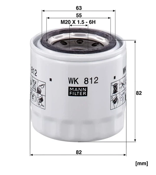 WK 812 - Yakıt Filtresi -  MANN FILTER - Resim 2