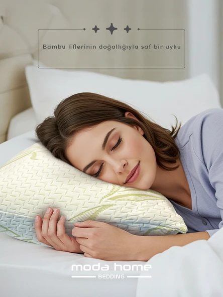 2 Adet bambu kumaşlı yastık ,fermuarlı yıkanabilir kılıflı Antialerjik 1.kalite boncuk silikonlu 50x70 cm 1000 gr - 3