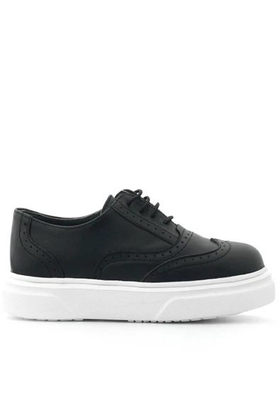 Rakerplus Hakiki Deri Siyah Hafif Taban Çocuk Oxford Klasik Ayakkabı - Resim 3