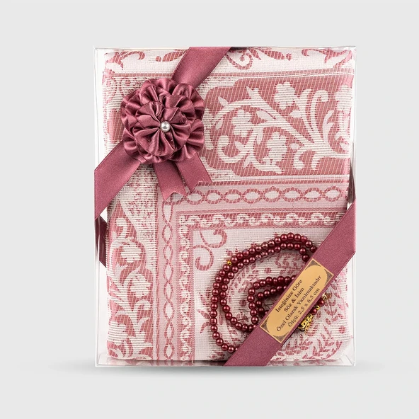 Tesbih + Seccade Hediye Seti (Bordo) ürün görseli 1