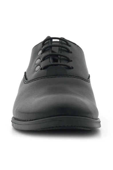 Rakerplus Smokin Siyah Mat Bağcıklı Metal Detaylı Çocuk Klasik Ayakkabısı - Resim 4