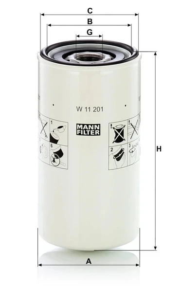 W 11 201 - Hidrolik -  MANN FILTER - Resim 2