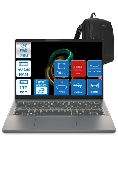 Ideapad Slim 3 I5 13420H 40GB Ddr5 512GB + 512GB SSD WIN11PRO 14" Wuxga IPS 3S15IRH10P10 +ZETTACNT