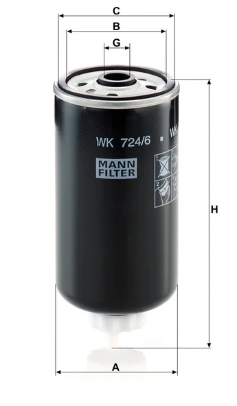 WK 724/6 - Yakıt Filtresi -  MANN FILTER - Resim 2