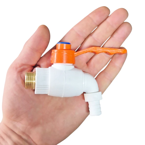 Plastik Musluk Metal Kollu 1/2 Küresel Bahçe Şadırvan Çeşme Musluğu -2 Adet - Resim 2