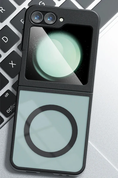 Samsung Galaxy Z Flip 5 Kılıf Blur Fold Magsafe Kapak - Mat Siyah - 2