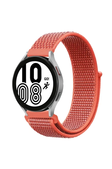 Samsung Galaxy Watch 4 Hasırlı Cırtcırtlı Kordon - Turuncu ürün görseli 1